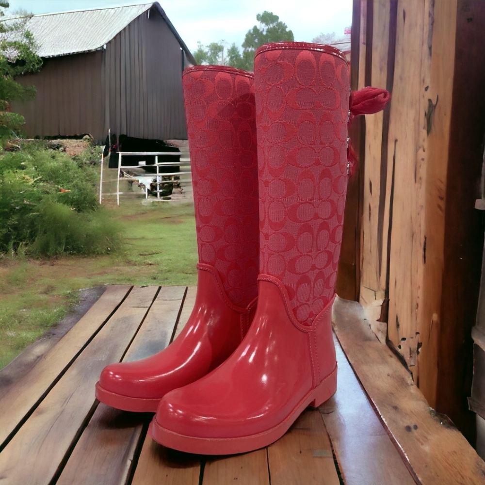 Coach Pink Tristee Rain Boots